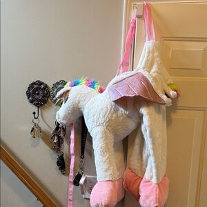 Plush Unicorn Costume with Pink Accents